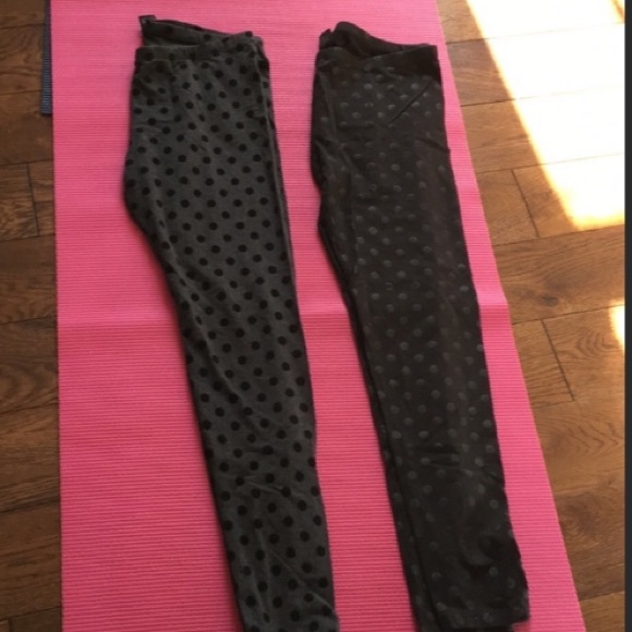 HUE Black Polka Dot Leggings 2 Pairs M - Picture 2 of 11